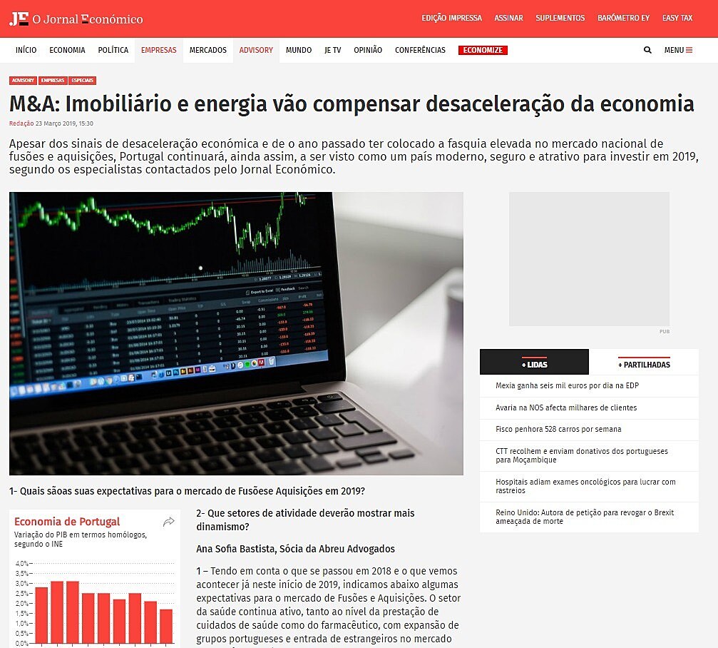 M&A: Imobilirio e energia vo compensar desacelerao da economia